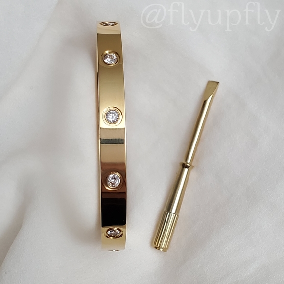 Bracelet 18k Gold Filled Screw Bangle - Picture 6 of 9